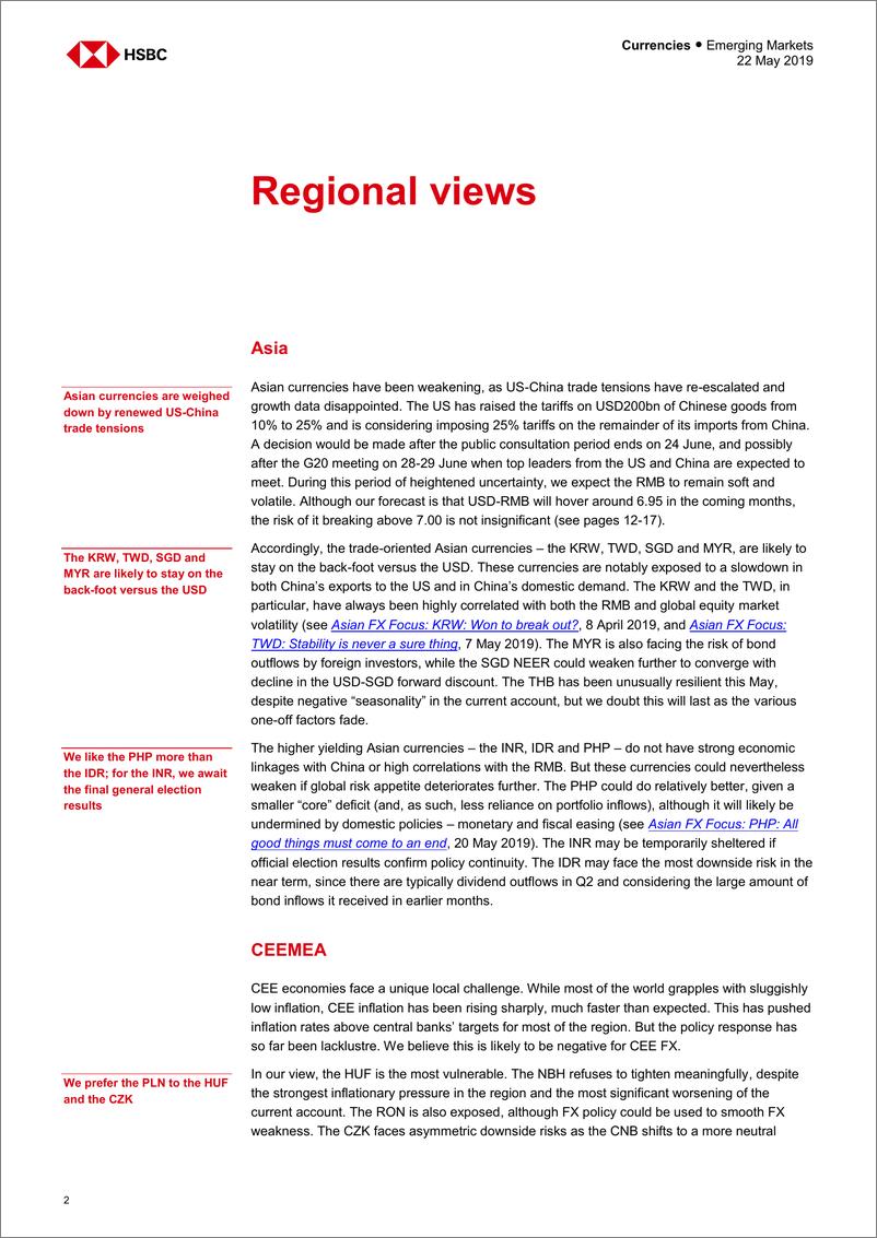 《汇丰银行-新兴市场-外汇策略-新兴市场外汇路线图-2019.5.22-68页》 - 第3页预览图