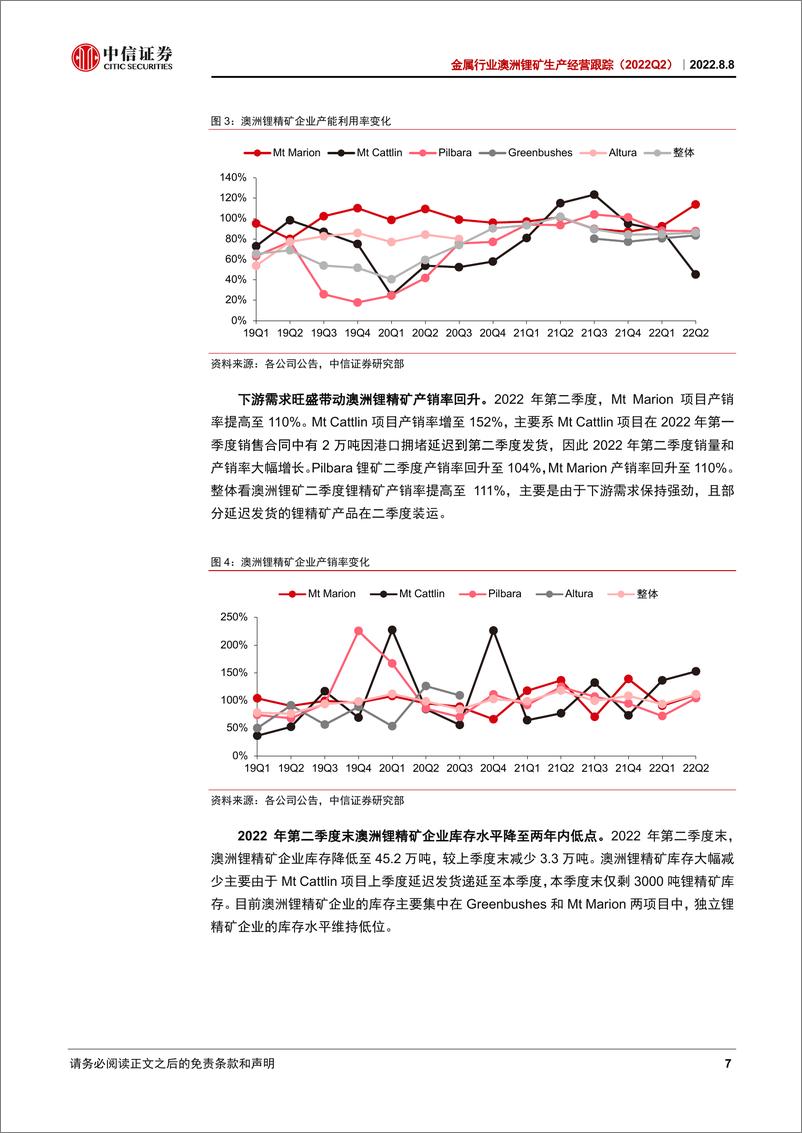 《金属行业澳洲锂矿生产经营跟踪（2022Q2）：产量增长加速，矿价上涨支撑下半年锂价-20220808-中信证券-22页》 - 第8页预览图