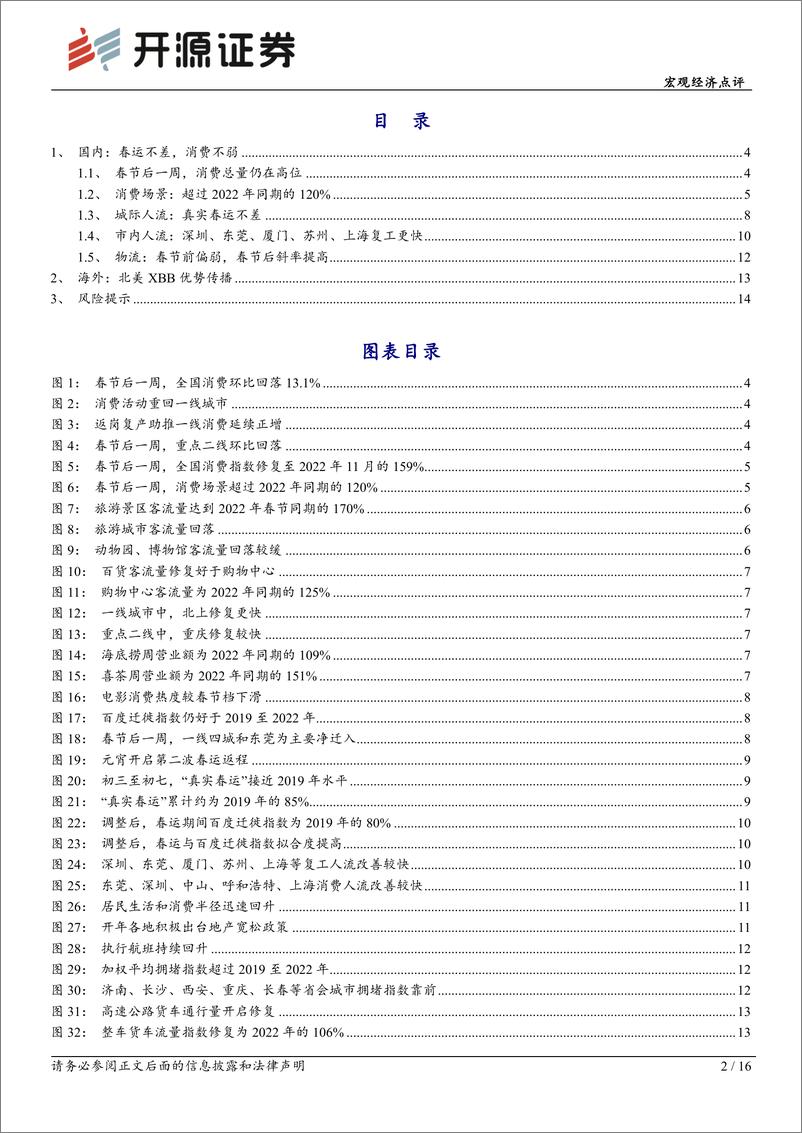 《宏观经济点评：疫后复苏跟踪2月第1期，真实春运不差，节后消费不弱-20230206-开源证券-16页》 - 第3页预览图