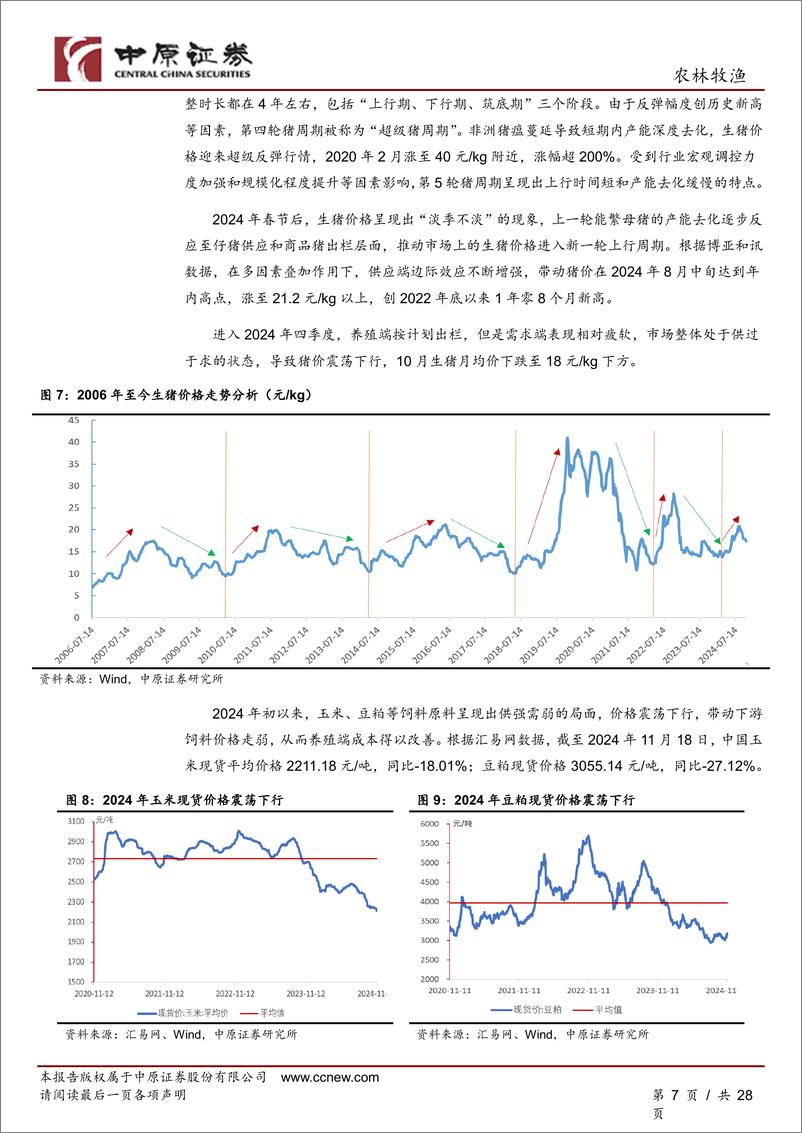 《农林牧渔行业2025年度策略：周期与成长共舞-241119-中原证券-28页》 - 第7页预览图