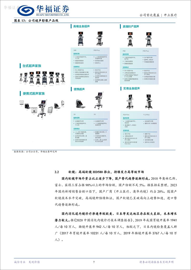 《华福证券-开立医疗-300633-国产软镜龙头，超声＋内镜＋微外平台化打开天花板》 - 第7页预览图