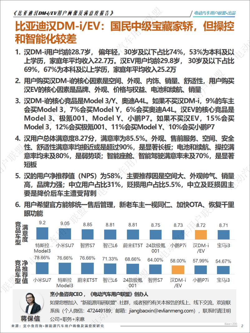 《比亚迪汉EV＋DM-i用户画像及满意度报告—电动汽车用户联盟出品-69页》 - 第2页预览图