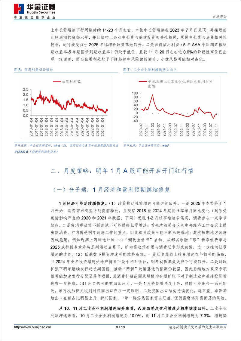 《定期报告：一月可能继续震荡偏强，中小盘成长占优-241228-华金证券-19页》 - 第8页预览图