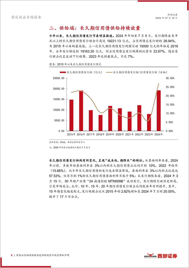 《超长债系列研究之二：从供需角度看长久期信用债投资价值-240718-西部证券-13页》 - 第6页预览图