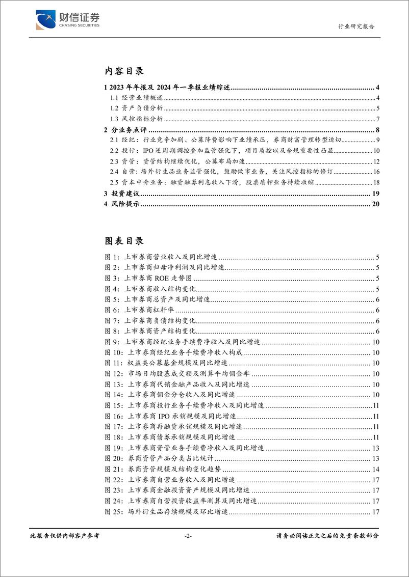 《证券行业2023及2024Q1业绩点评：业绩承压、业务转型迫切，建议重点关注优质头部券商及并购重组主线-240603-财信证券-21页》 - 第2页预览图