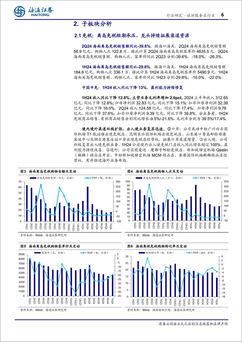 《社会服务行业2Q24业绩总结：业绩短期承压，重视提质扩容机会-240904-海通证券-12页》 - 第6页预览图