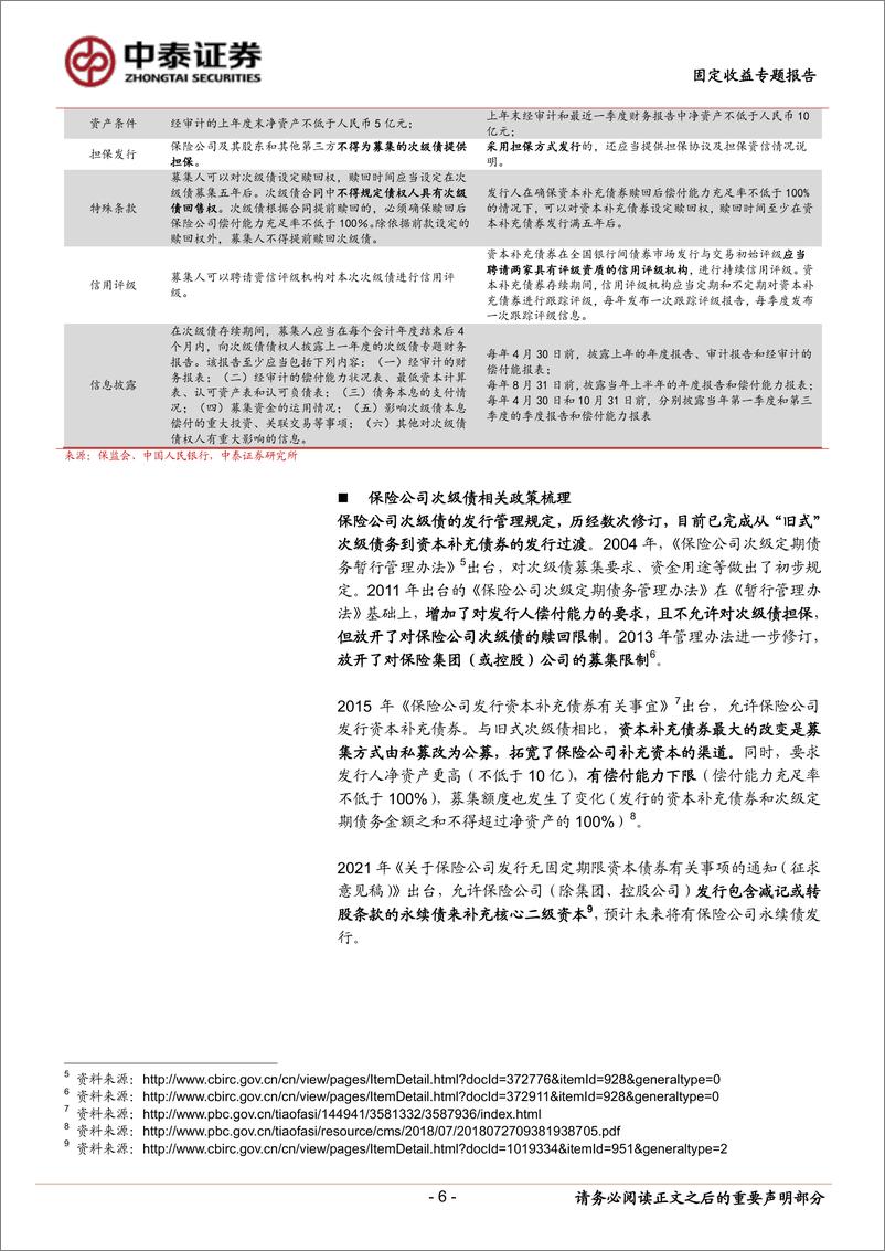 《金融债专题研究之三：保险公司次级债投资价值分析-20220403-中泰证券-32页》 - 第7页预览图