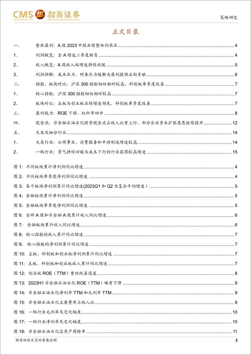 《A股2023年中报业绩深度分析之一：中报要点解读，盈利底部已现，关注中游制造、医药、TMT 等业绩修复机会-20230831-招商证券-20页》 - 第3页预览图