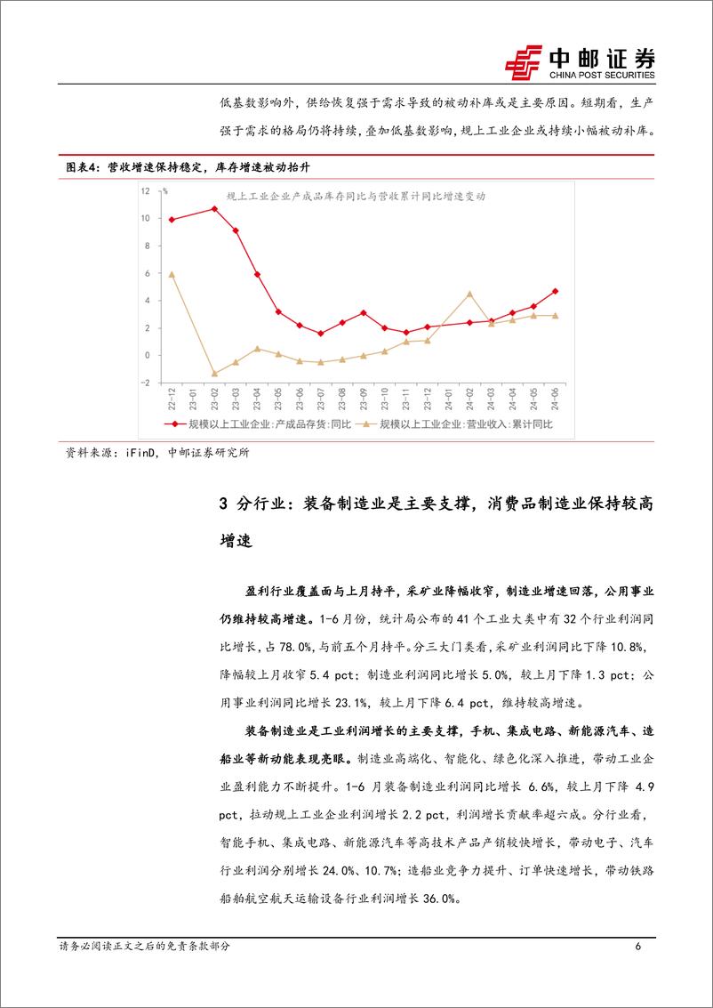 《6月工业企业利润解读：利润延续改善，库存被动上行-240728-中邮证券-10页》 - 第6页预览图