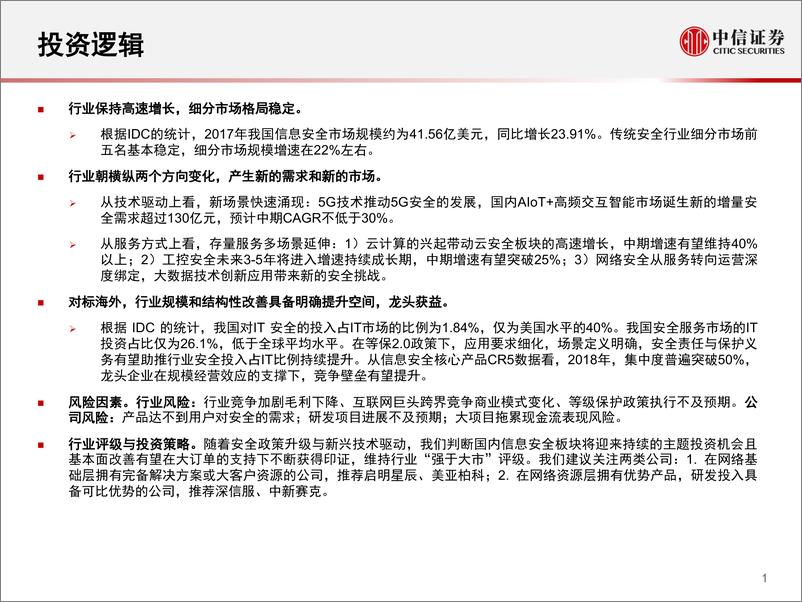 《计算机行业计算机信息安全专题报告：技术驱动增长，政策保驾护航-20190516-中信证券-23页》 - 第3页预览图