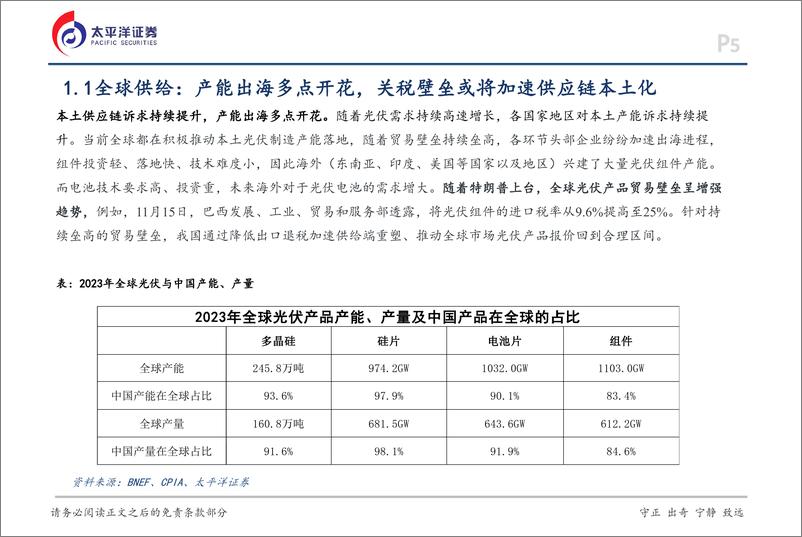 《光伏行业2025年行业策略：新市场、新技术开启新一轮向上周期-241124-太平洋证券-30页》 - 第5页预览图