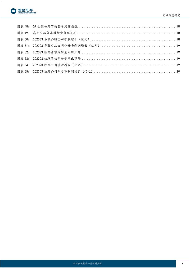 《交通运输产业行业三季报总结：旺季出行需求释放，公路铁路稳步复苏-20231103-国金证券-22页》 - 第5页预览图