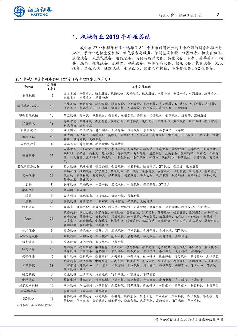 《机械行业：2019Q3行业稳定增长，建议关注龙头公司-20191108-海通证券-30页》 - 第8页预览图