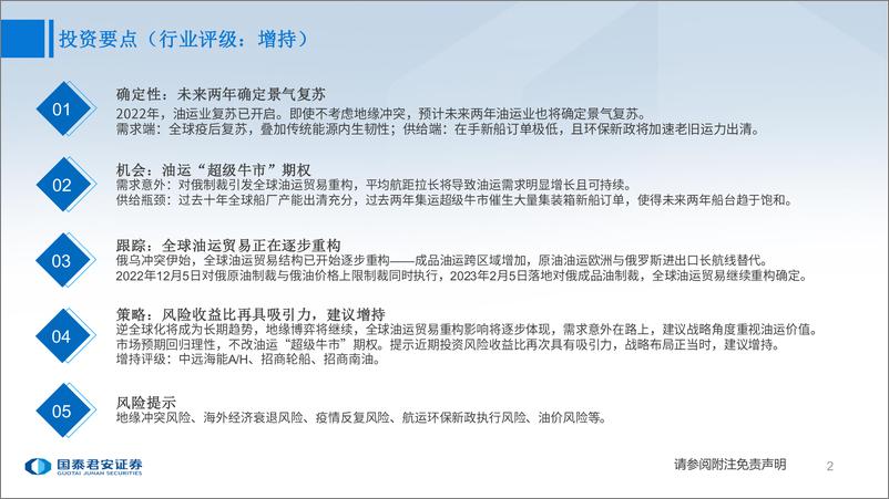 《油运行业2023年投资策略：油运贸易逐步重构，布局超级牛市期权-20230116-国泰君安-39页》 - 第3页预览图