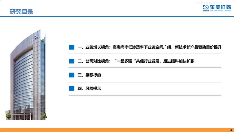《东吴证券-眼科医疗服务行业专题：需求释放及技术创新促使眼科赛道长坡厚雪，一超多强共享行业红利-230605》 - 第3页预览图
