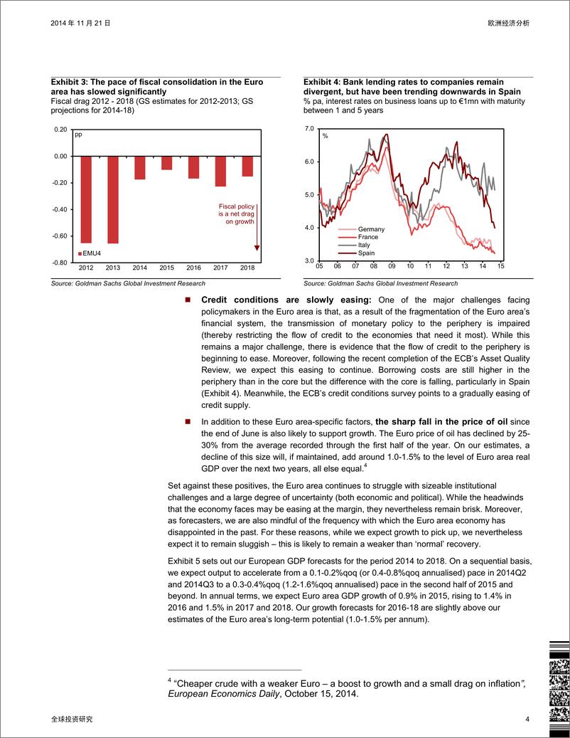 《高盛-欧洲经济分析：2015-2018-年展望：小幅好转但起色不大1》 - 第4页预览图
