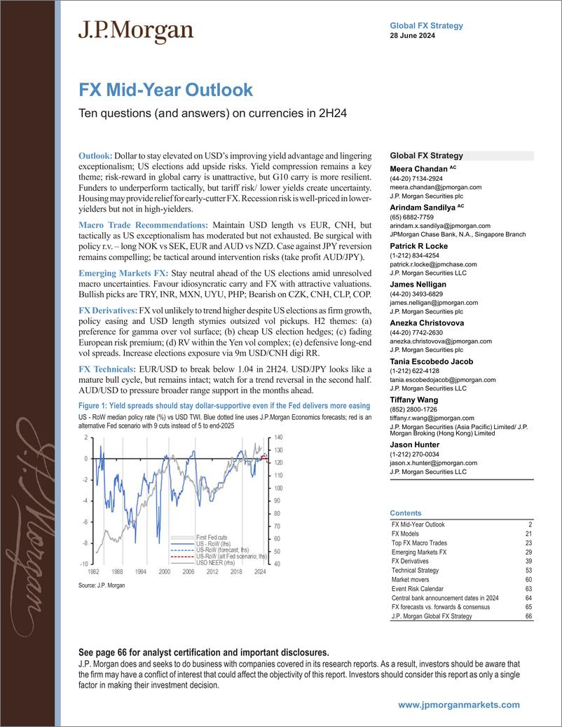 《JPMorgan-FX Mid-Year Outlook Ten questions (and answers) on currencie...-108907474》 - 第1页预览图