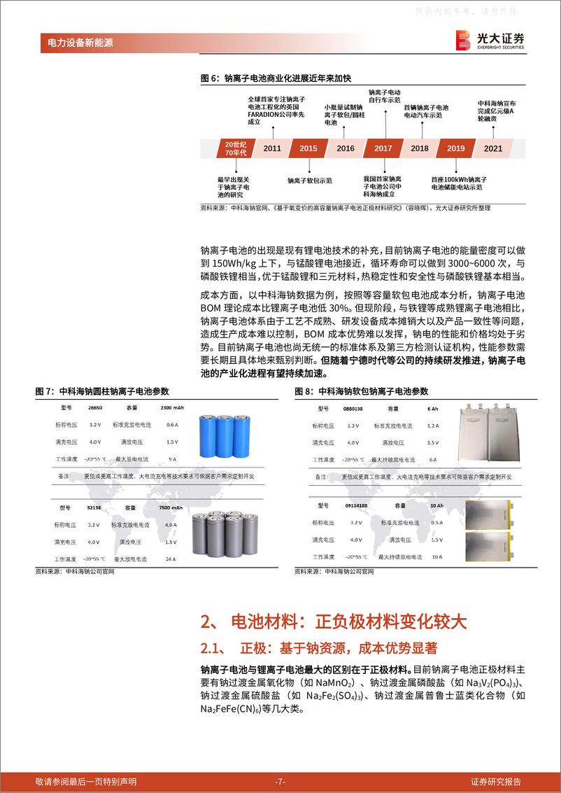 《2021年  【17页】动力电池成本系列报告之四：钠离子电池，潜在空间广阔，宁德时代入局加速产业化》 - 第7页预览图