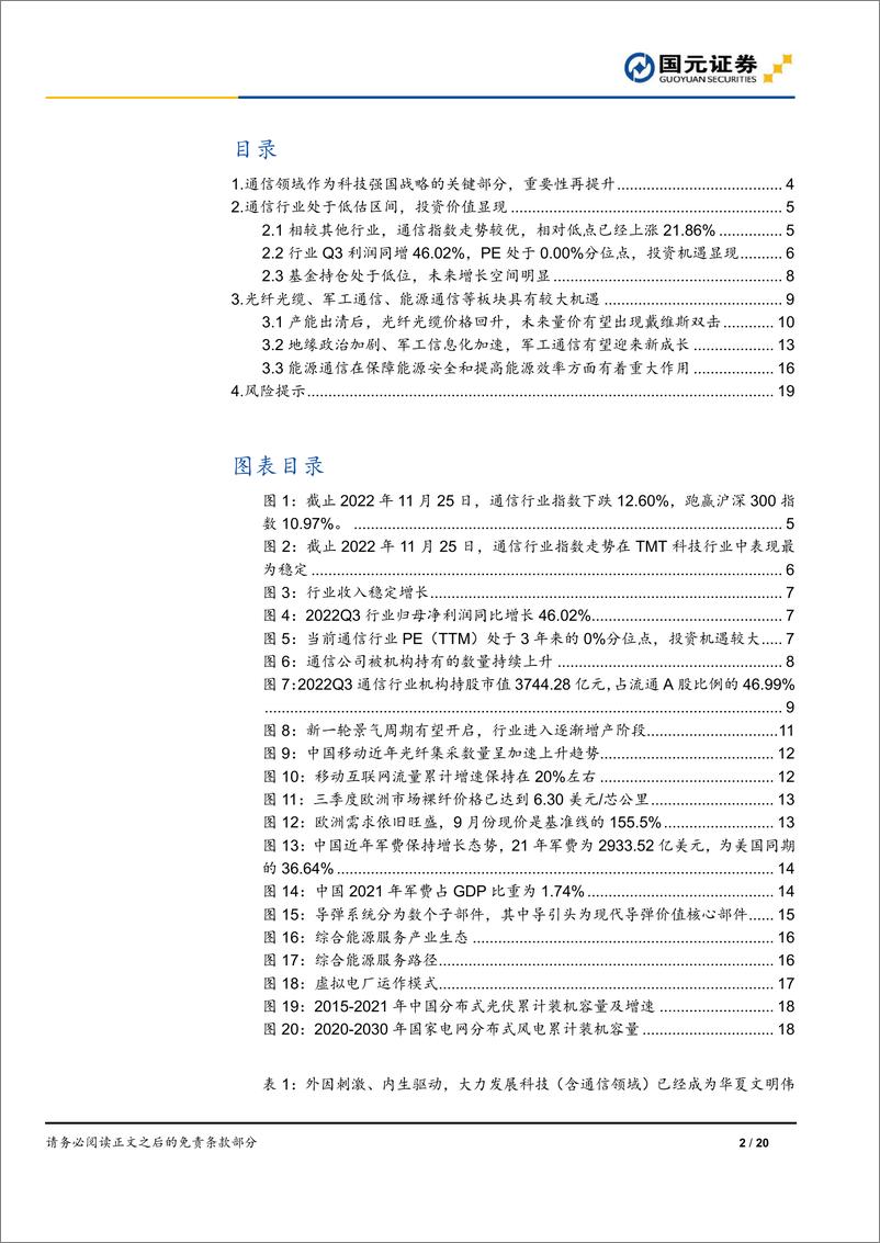 《2023年通信行业投资策略报告：结构性机遇凸显，关注光纤光缆、军工通信、能源通信等细分板块-20221214-国元证券-20页》 - 第3页预览图