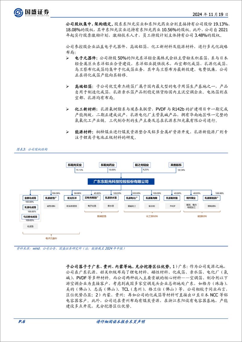 《东阳光(600673)化工材料%2b铝箔双擎驱动，制冷剂强者破茧化蝶-241119-国盛证券-29页》 - 第6页预览图