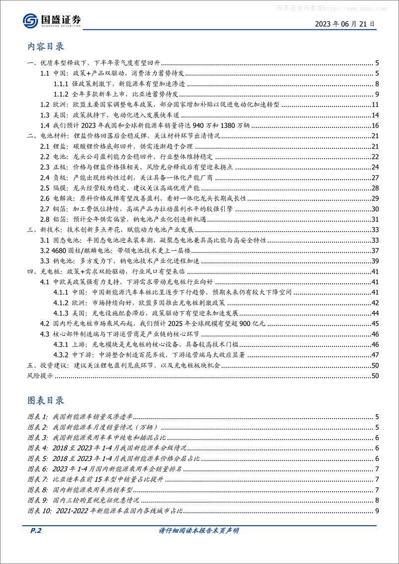 《国盛证券-电力设备行业2023年新能源车中期策略：充电桩基建加速，新能车需求无忧-230621》 - 第2页预览图