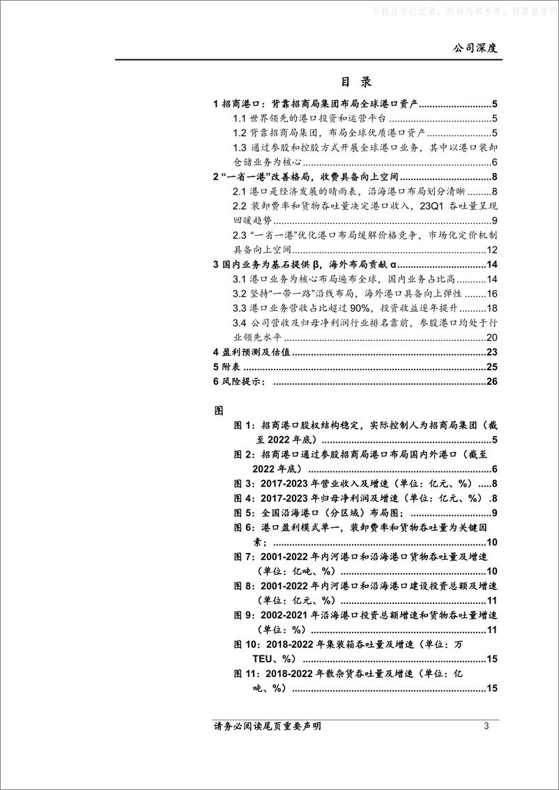 《上海证券-招商港口(001872)深度报告：国内参股枢纽港业务稳健发展提供β，海外坚持“一带一路”沿线布局贡献α-230530》 - 第3页预览图