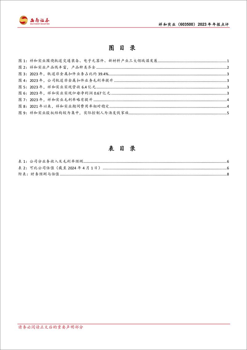 《祥和实业-603500.SH-轨交非金属扣件龙头，业务多元化发展-20240401-西南证券-14页》 - 第3页预览图