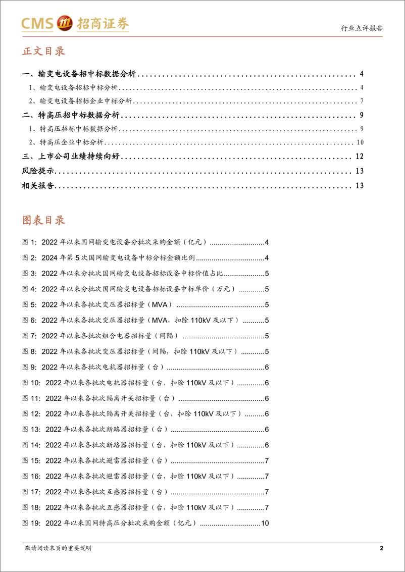 《电力设备行业系列报告(32)：国网输变电设备2024年第五批特高压2024年第五批中标公示点评-241110-招商证券-15页》 - 第2页预览图