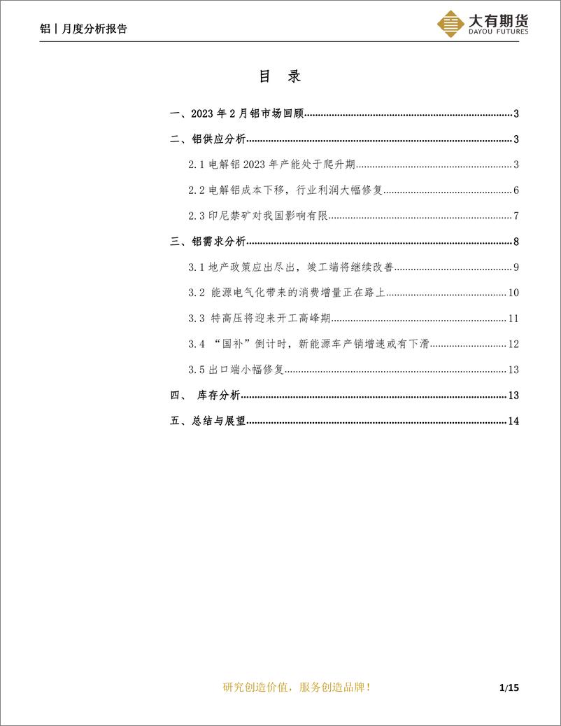 《铝月度分析报告：需求启动待验证，铝价高位震荡-20230303-大有期货-16页》 - 第3页预览图