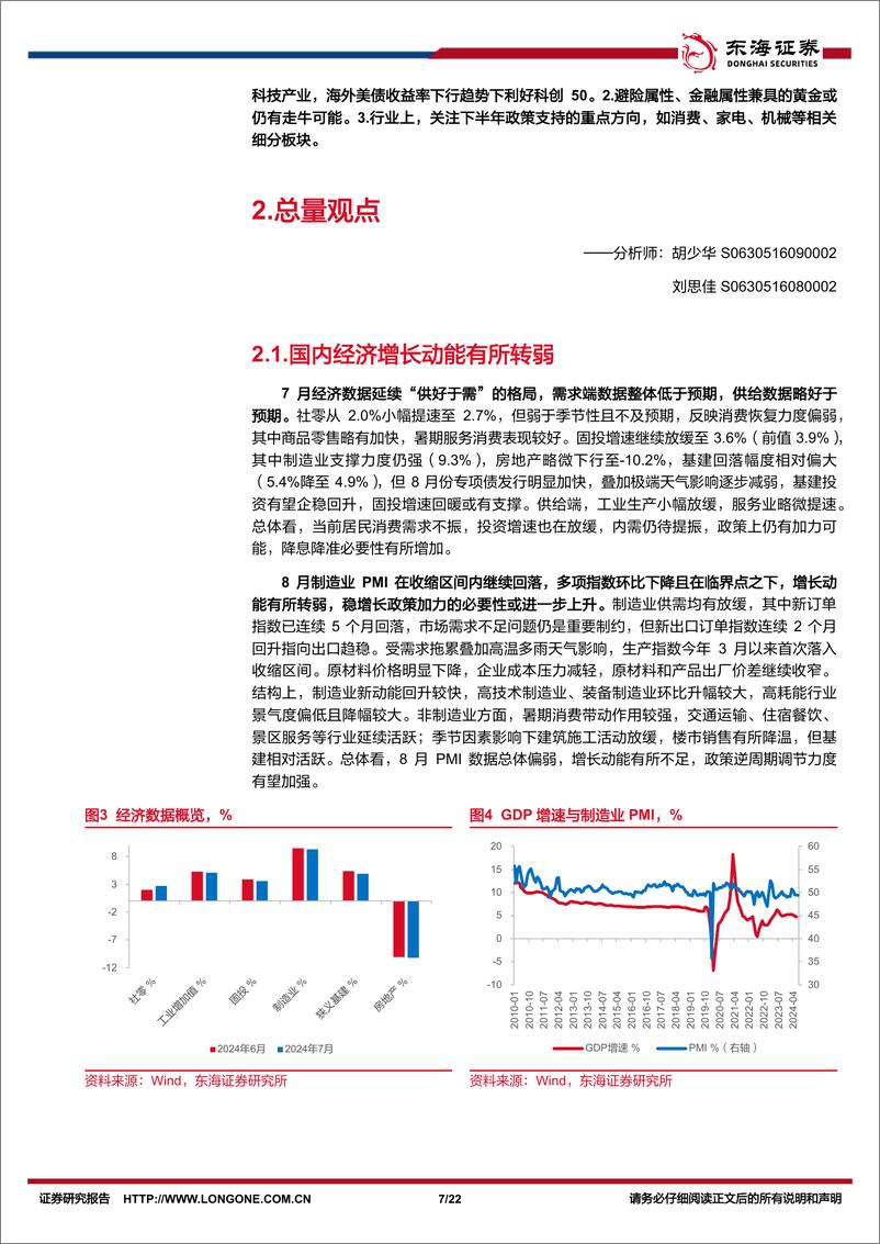 《资产配置与比较月报(2024年9月)：海外流动性拐点将至，关注国内政策落实-240910-东海证券-22页》 - 第7页预览图