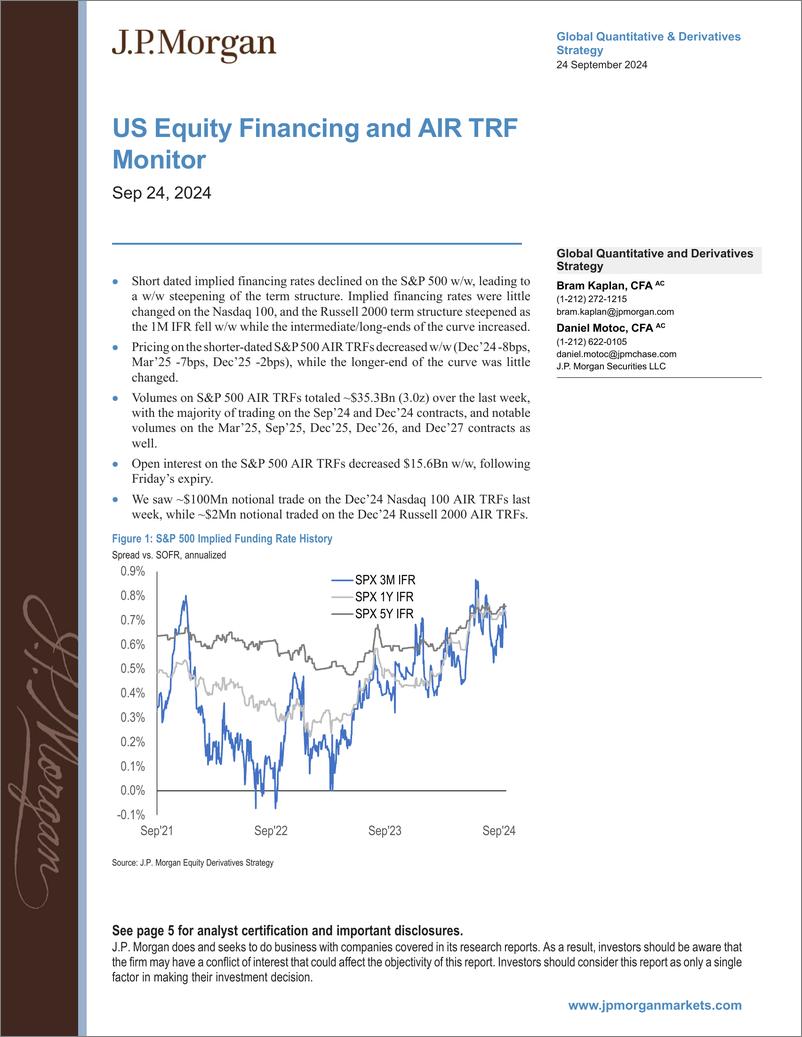 《JPMorgan-US Equity Financing and AIR TRF Monitor Sep 24, 2024-110455996》 - 第1页预览图