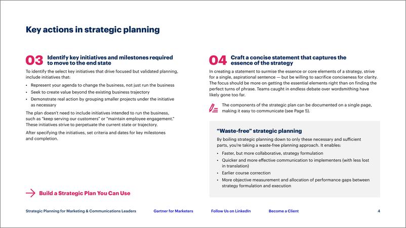 《Gartner-战略规划指南-如何创建一个营销和传播领导者实际使用的一页战略计划（英）-2022-8页》 - 第5页预览图