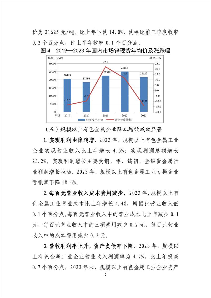 《2023 年有色金属工业经济运行报告》 - 第6页预览图