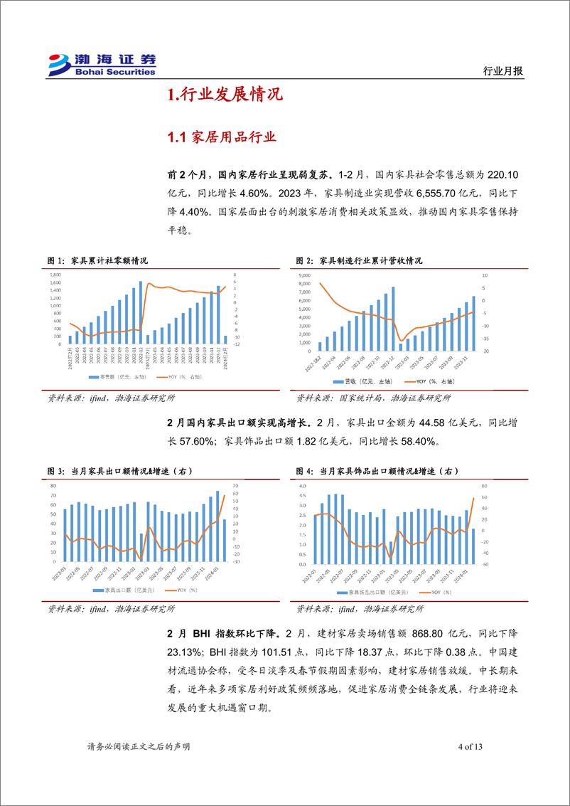 《轻工制造%26纺织服装行业4月月报：家具、服装内销温和复苏，出口表现亮眼-240325-渤海证券-13页》 - 第4页预览图