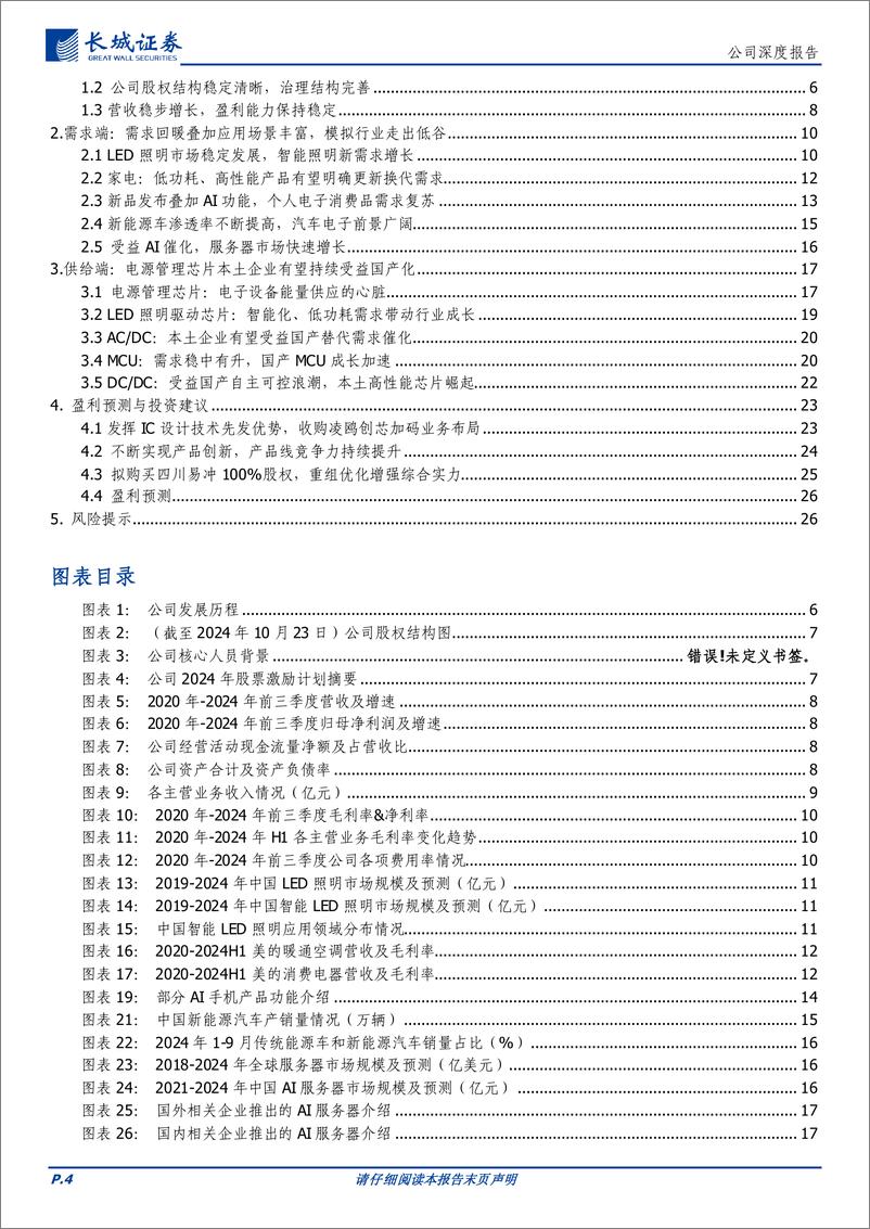 《晶丰明源(688368)四大产品线并驾齐驱，拟收购四川易冲强化产业地位-241119-长城证券-28页》 - 第4页预览图