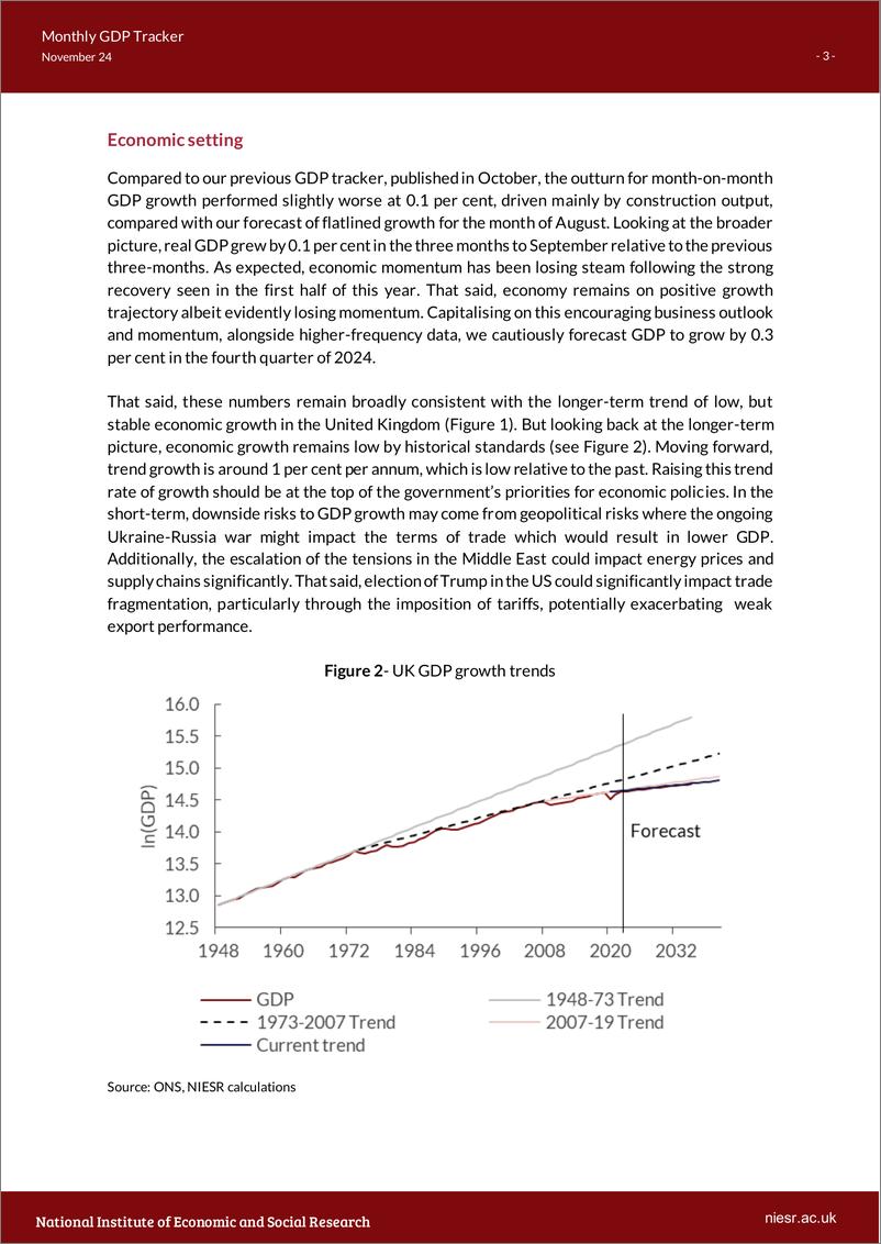 《英国国家经济和社会研究所-月度GDP追踪器：短期收益，长期约束，因为财政影响不足（英）-2024.11-13页》 - 第3页预览图