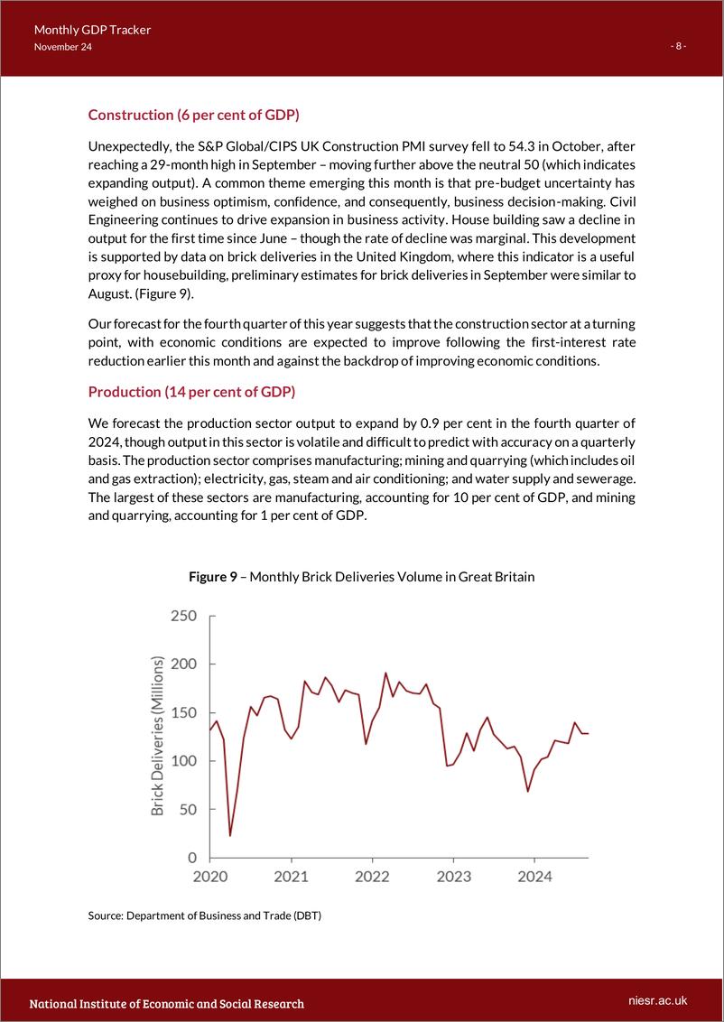 《英国国家经济和社会研究所-月度GDP追踪器：短期收益，长期约束，因为财政影响不足（英）-2024.11-13页》 - 第8页预览图