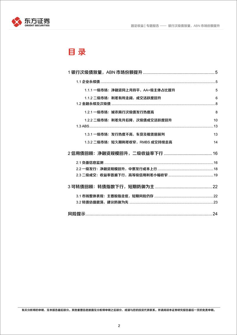 《3月小品种月报：银行次级债放量，ABN市场份额提升-20220412-东方证券-26页》 - 第3页预览图