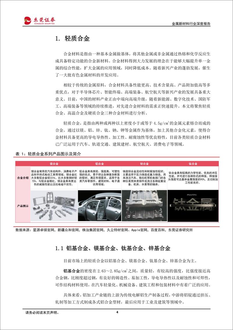 《新材料系列报告之-先进有色金属材料：前沿合金提质增效，新型材料辉光日新-240328-东莞证券-30页》 - 第4页预览图