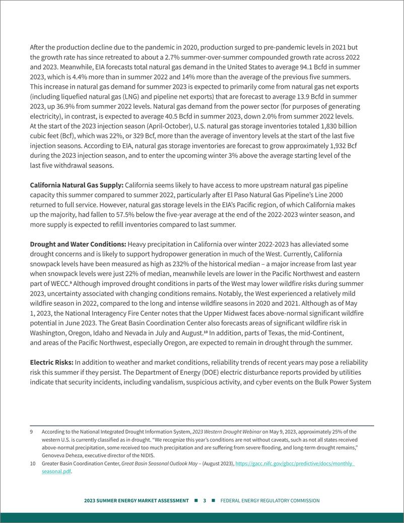 《美国联邦能源管理委员会+2023夏季能源市场和电力可靠性评估-55页》 - 第5页预览图