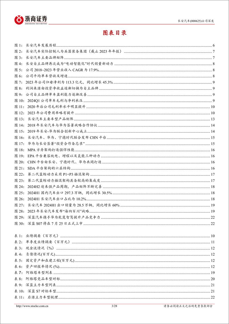 《长安汽车(000625)深度报告：强产品周期临近，华为经济型智驾首次赋能“深蓝S07”-240724-浙商证券-28页》 - 第3页预览图