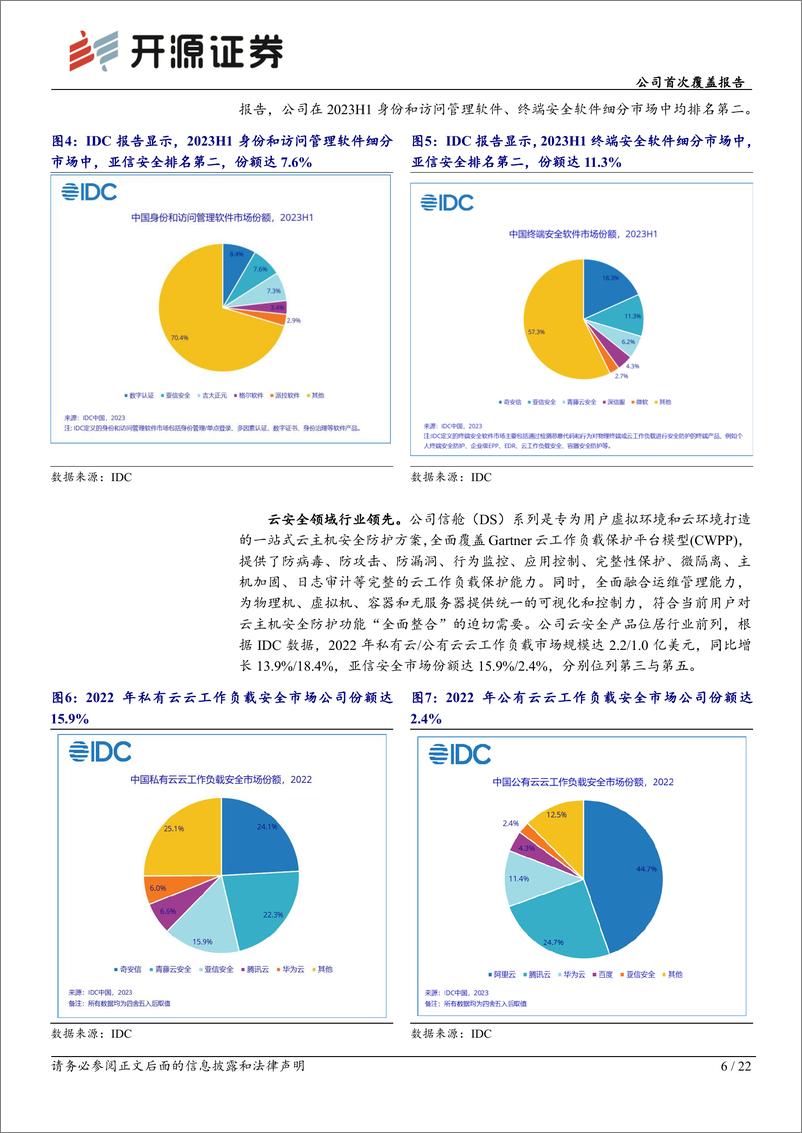 《亚信安全(688225)公司首次覆盖报告：XDR平台领跑者，推进云网安融合发展-240529-开源证券-22页》 - 第6页预览图