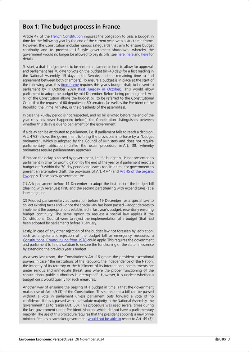 《UBS Economics-European Economic Perspectives _France Political uncertaint...-111874703》 - 第3页预览图