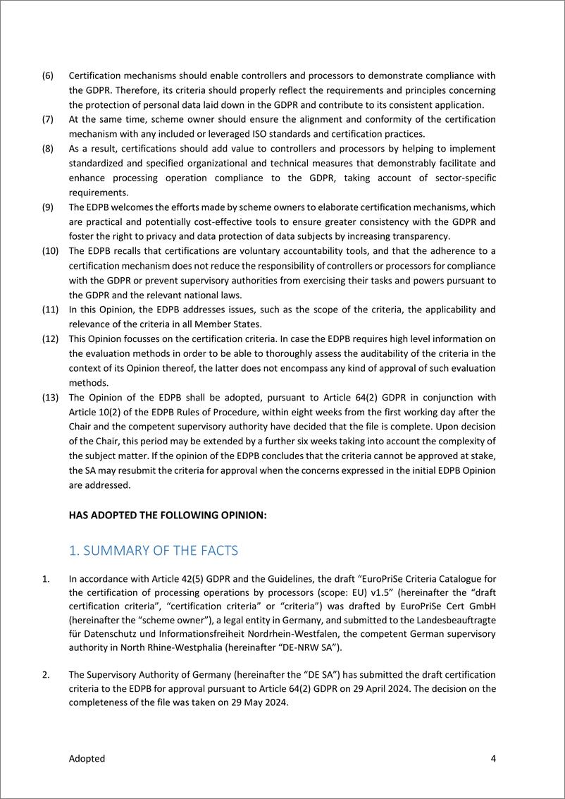 《edpb第202419号意见批准欧洲企业认证标准空气保护密封（英）-7页》 - 第4页预览图