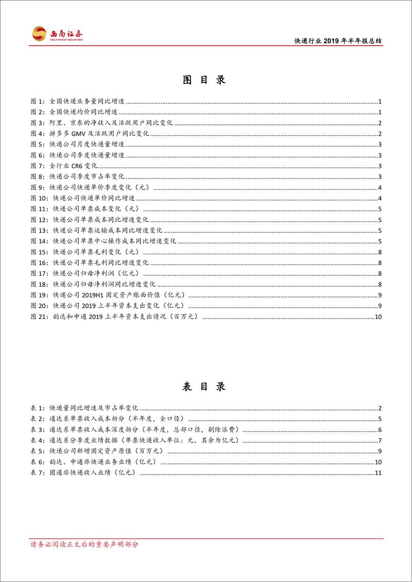 《快递行业2019年半年报总结：量增价减，盈利分化-20190904-西南证券-17页》 - 第4页预览图