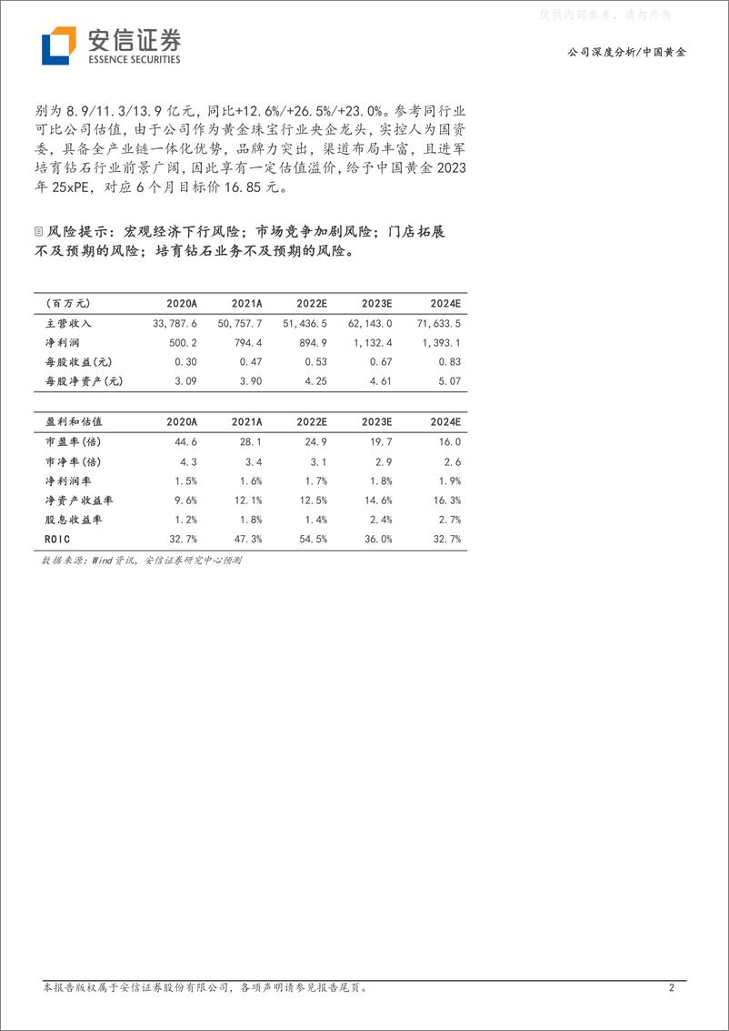 《安信证券-中国黄金(600916)黄金珠宝央企龙头，深耕主业稳发展，多元布局迎新机-230220》 - 第2页预览图