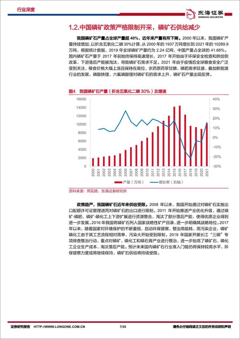 《东海证券-磷化工行业深度报告：传统磷化工附加值提升，新能源需求有望构筑新增长-230223》 - 第7页预览图