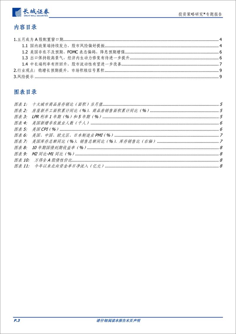 《投资策略研究：五月或为A股配置窗口期-240508-长城证券-10页》 - 第3页预览图