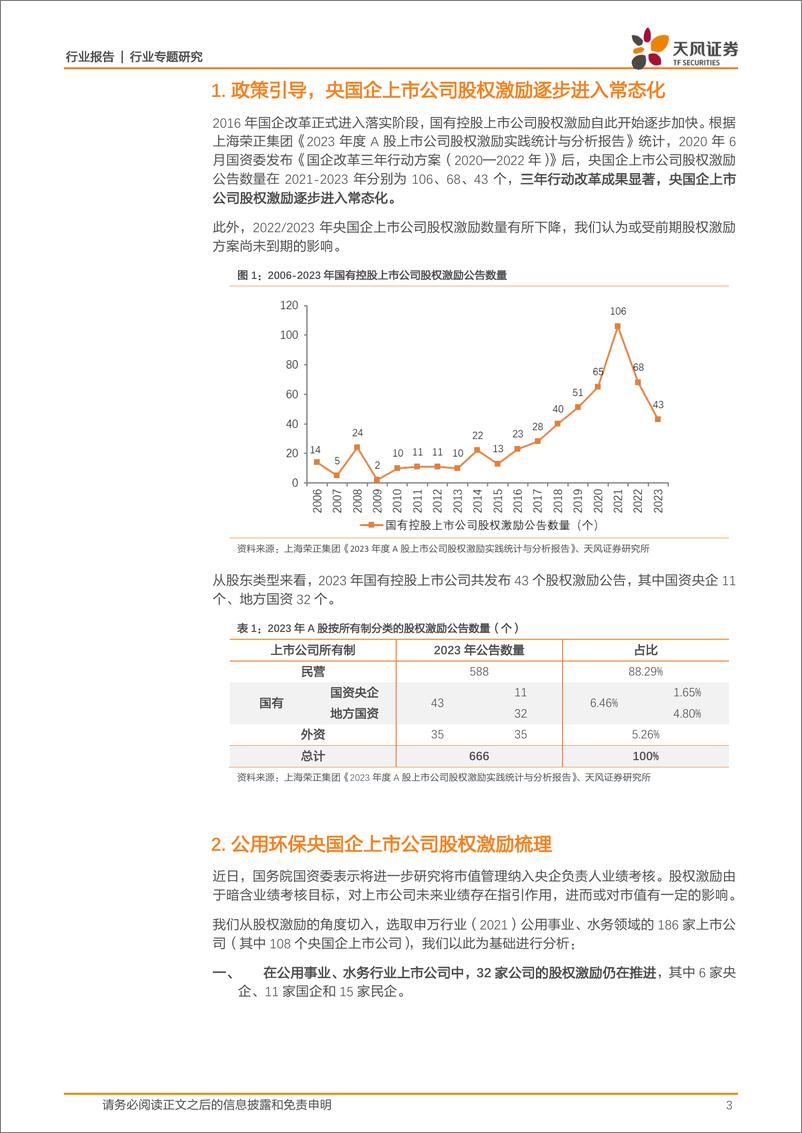 《公用事业行业专题研究：央国企上市公司，股权激励方案中隐含了什么？-20240304-天风证券-10页》 - 第3页预览图