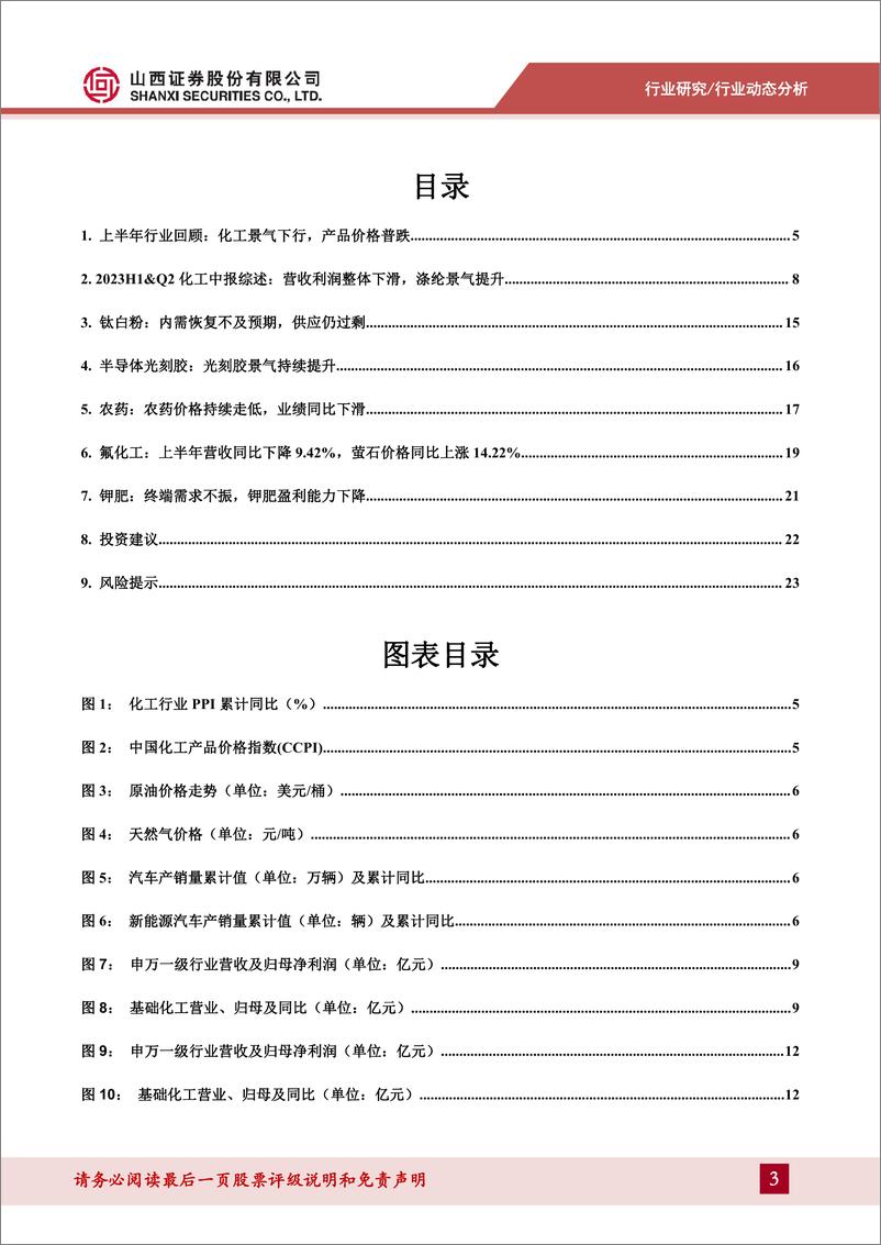 《基础化工行业2023年中报综述：行业景气下行，盈利水平整体下滑-20230919-山西证券-25页》 - 第4页预览图